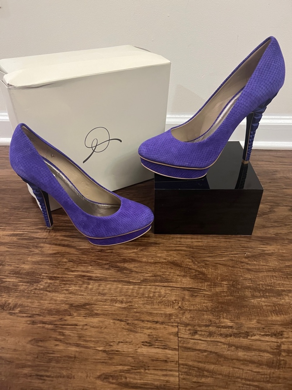 RACHEL Rachel Roy Violet Suede Platform Stiletto Pumps